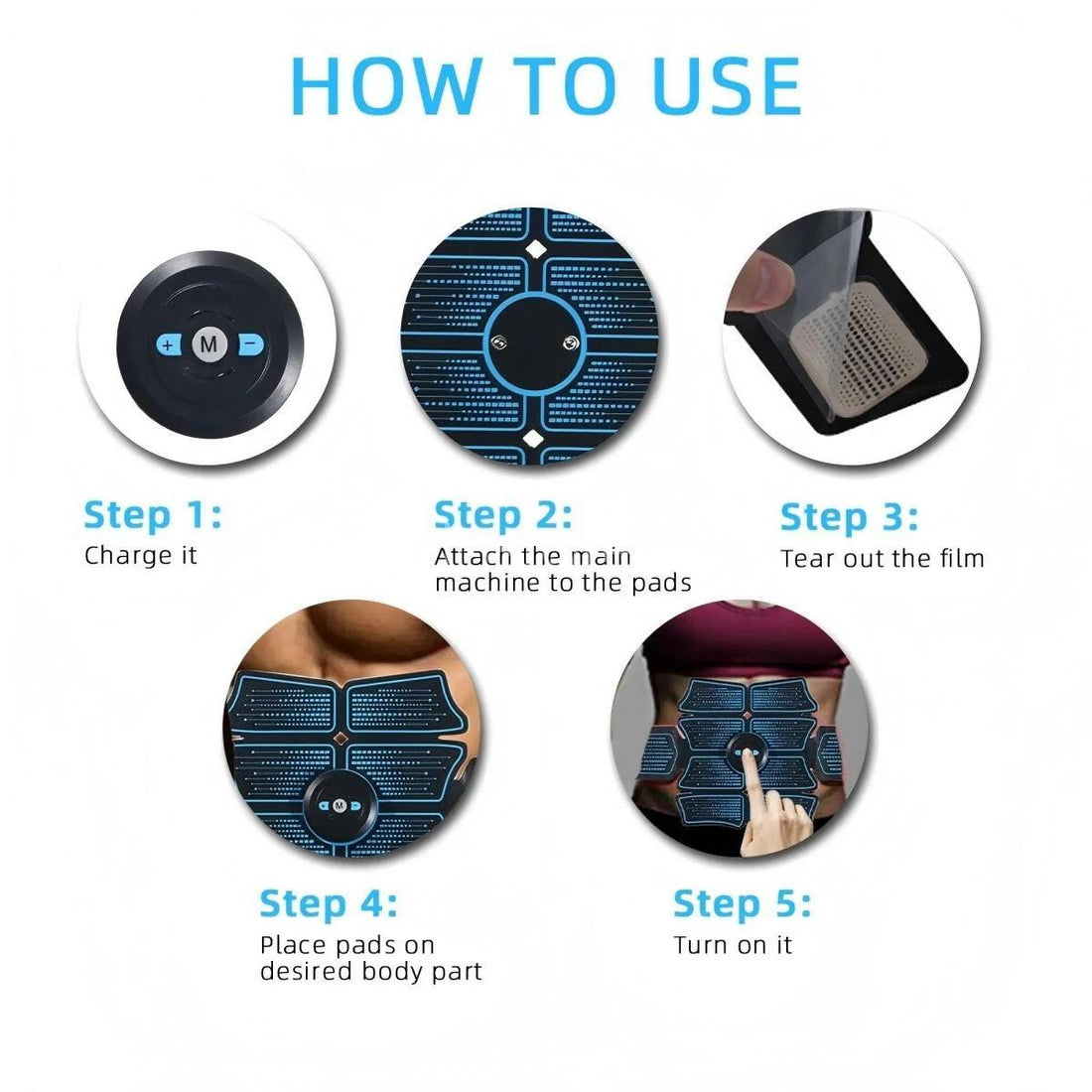 EMS wireless abdominal muscle stimulator trainer