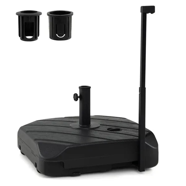 Rolling Patio Umbrella Base with Pull Rod