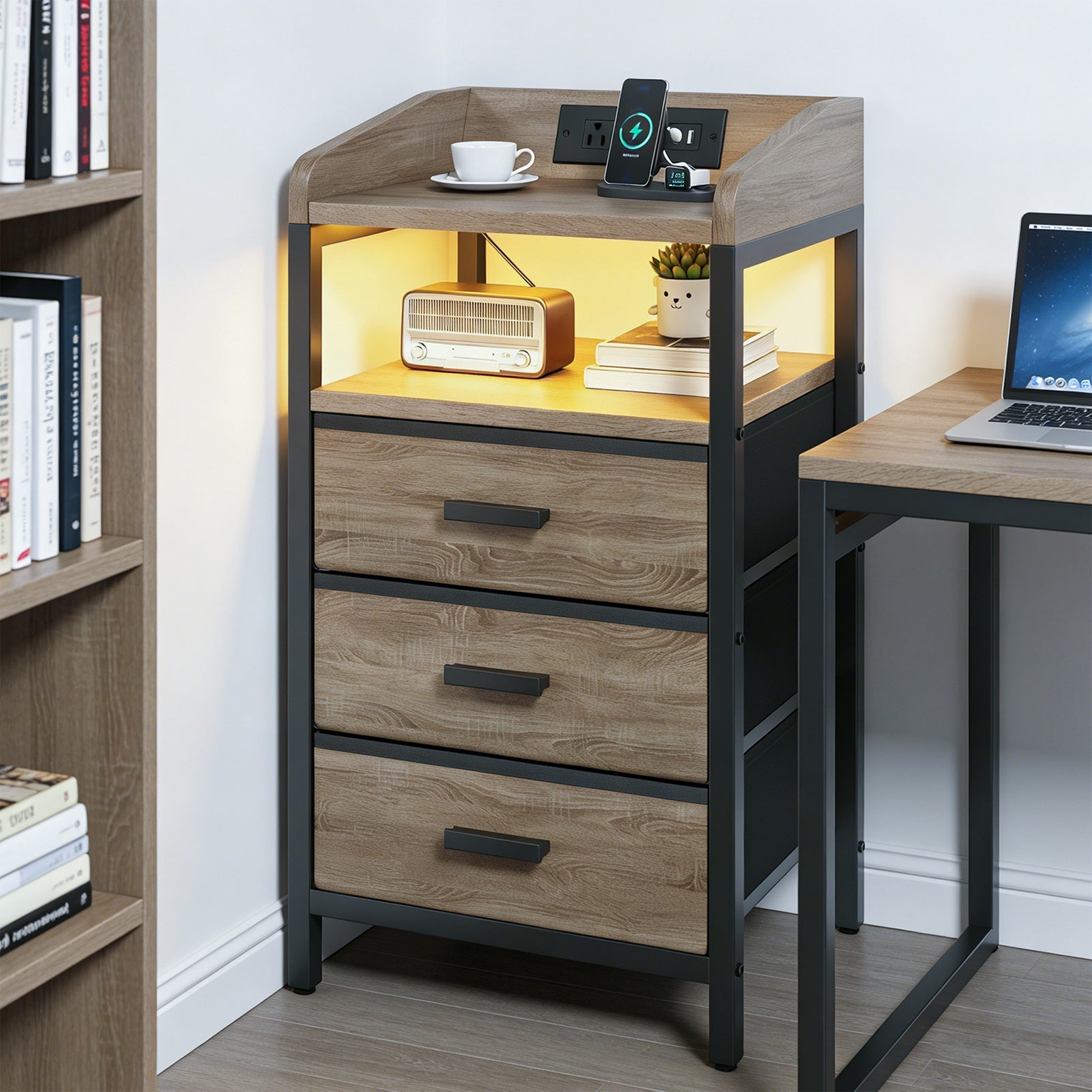 Nightstand Set with Charging Station